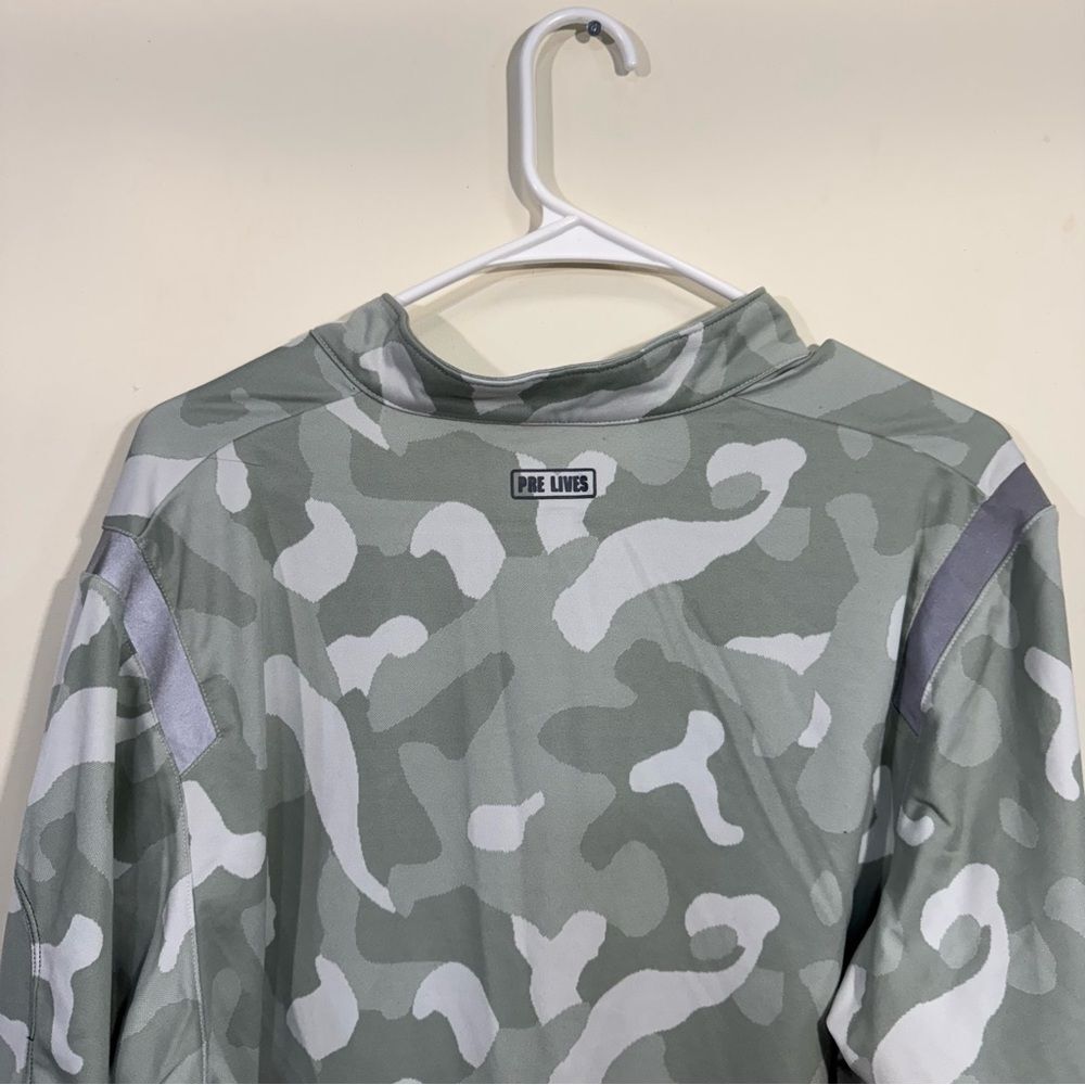 Nike Fit Dry Grey Camo Printed Half Zip Long Sleeve Athletic Top - Picture 4 of 5